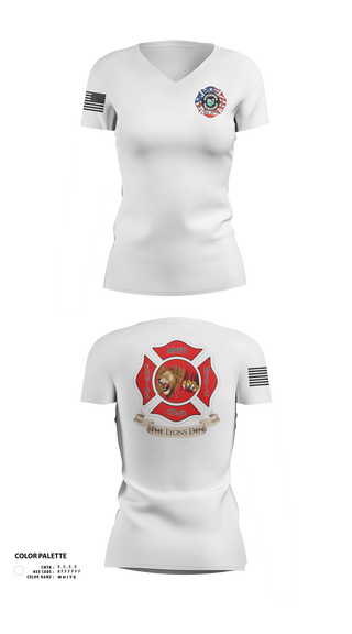 Womens Short Sleeve Vneck Shirt, Company 52, Fire Department, Teamtime, Team time, sublimation, custom sports apparel, team uniforms, spirit wear, spiritwear, sports uniforms, custom shirts, team store, custom team store, fundraiser sports, apparel fundraiser