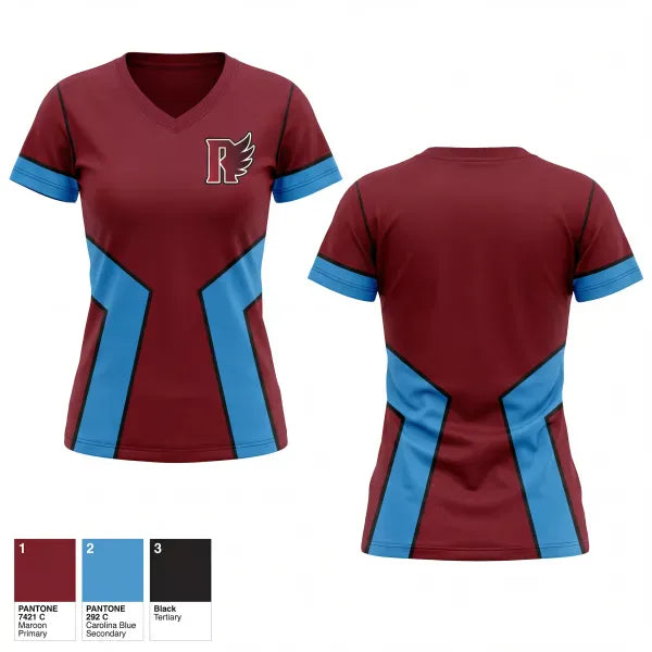 Womens Short Sleeve Vneck Shirt, Raleigh Blackhawks, Baseball, Teamtime, Team time, sublimation, custom sports apparel, team uniforms, spirit wear, spiritwear, sports uniforms, custom shirts, team store, custom team store, fundraiser sports, apparel fundraiser