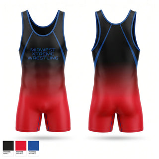 Wrestling Singlet, Midwest Xtreme Wrestling, Wrestling, Teamtime, Team time, sublimation, custom sports apparel, team uniforms, spirit wear, spiritwear, sports uniforms, custom shirts, team store, custom team store, fundraiser sports, apparel fundraiser