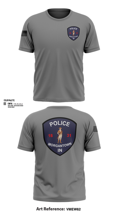 Morgantown Police Department 83325246 Short Sleeve Performance Shirt - 102