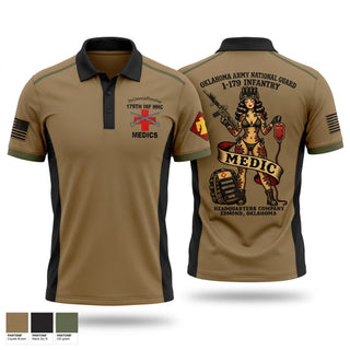 Short Sleeve Performance Polo, 179 HHC Medics, National Guard, Teamtime, Team time, sublimation, custom sports apparel, team uniforms, spirit wear, spiritwear, sports uniforms, custom shirts, team store, custom team store, fundraiser sports, apparel fundraiser