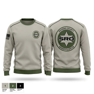 Crew Neck Sweatshirt, PICKENS COUNTY SHERIFF'S OFFICE SRO, Police, Teamtime, Team time, sublimation, custom sports apparel, team uniforms, spirit wear, spiritwear, sports uniforms, custom shirts, team store, custom team store, fundraiser sports, apparel fundraiser
