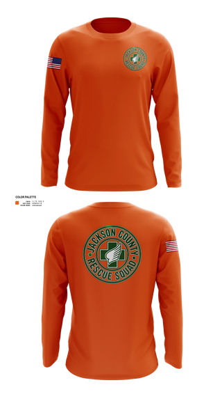 Long Sleeve Performance Shirt, Jackson County Rescue Squad, EMS/EMT, Teamtime, Team time, sublimation, custom sports apparel, team uniforms, spirit wear, spiritwear, sports uniforms, custom shirts, team store, custom team store, fundraiser sports, apparel fundraiser