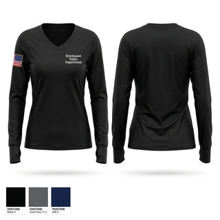 Womens Long Sleeve Vneck Shirt, Brentwood Police Department, Police, Teamtime, Team time, sublimation, custom sports apparel, team uniforms, spirit wear, spiritwear, sports uniforms, custom shirts, team store, custom team store, fundraiser sports, apparel fundraiser