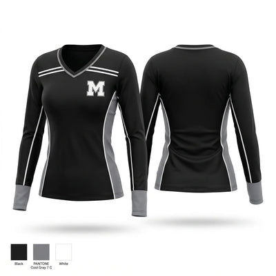 Meriden Women's Long Sleeve V-neck Shirt - 1