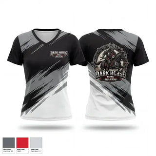 Womens Short Sleeve Vneck Shirt, DARK HORSE MMA/JIU JITSU, , Teamtime, Team time, sublimation, custom sports apparel, team uniforms, spirit wear, spiritwear, sports uniforms, custom shirts, team store, custom team store, fundraiser sports, apparel fundraiser