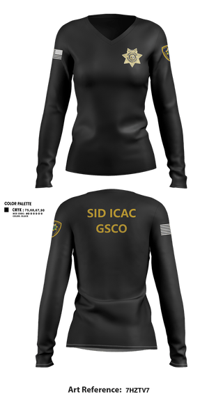 Womens Long Sleeve Vneck Shirt, SID ICAC, Police, Teamtime, Team time, sublimation, custom sports apparel, team uniforms, spirit wear, spiritwear, sports uniforms, custom shirts, team store, custom team store, fundraiser sports, apparel fundraiser