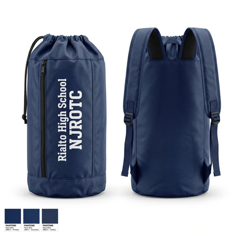 Gear Bag, Rialto High School NJROTC, Navy, Teamtime, Team time, sublimation, custom sports apparel, team uniforms, spirit wear, spiritwear, sports uniforms, custom shirts, team store, custom team store, fundraiser sports, apparel fundraiser