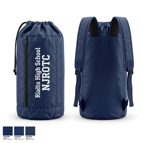 Gear Bag, Rialto High School NJROTC, Navy, Teamtime, Team time, sublimation, custom sports apparel, team uniforms, spirit wear, spiritwear, sports uniforms, custom shirts, team store, custom team store, fundraiser sports, apparel fundraiser