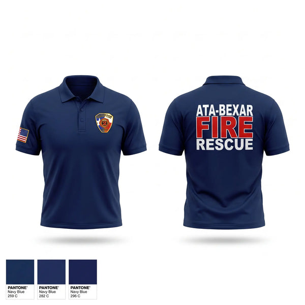 Short Sleeve Performance Polo, Ata-Bexar Fire Department, Fire Department, Teamtime, Team time, sublimation, custom sports apparel, team uniforms, spirit wear, spiritwear, sports uniforms, custom shirts, team store, custom team store, fundraiser sports, apparel fundraiser