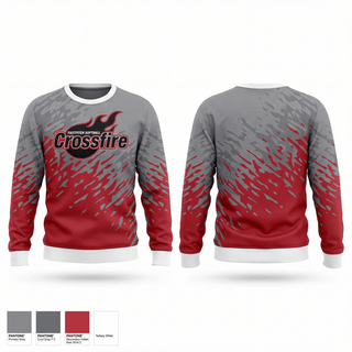 Crew Neck Sweatshirt, Crossfire Fastpitch, Softball, Teamtime, Team time, sublimation, custom sports apparel, team uniforms, spirit wear, spiritwear, sports uniforms, custom shirts, team store, custom team store, fundraiser sports, apparel fundraiser