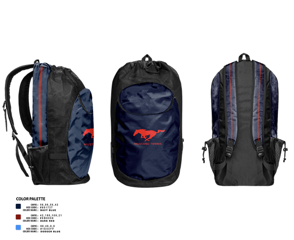 Gear Bag, Tulare Western Mustangs, Tennis, Teamtime, Team time, sublimation, custom sports apparel, team uniforms, spirit wear, spiritwear, sports uniforms, custom shirts, team store, custom team store, fundraiser sports, apparel fundraiser