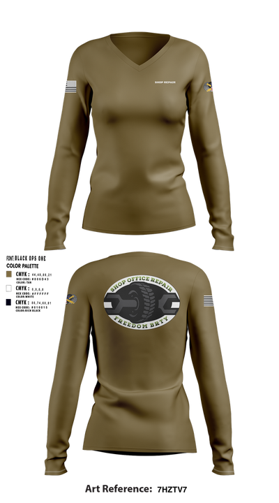 1-320TH FA 20392282 Women's Long Sleeve V-neck Shirt - 123
