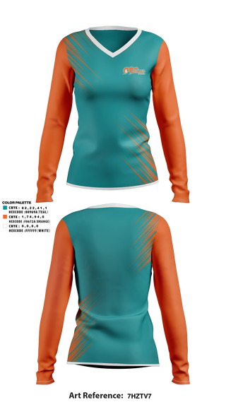 Womens Long Sleeve Vneck Shirt, Wave Fastpitch, Softball, Teamtime, Team time, sublimation, custom sports apparel, team uniforms, spirit wear, spiritwear, sports uniforms, custom shirts, team store, custom team store, fundraiser sports, apparel fundraiser