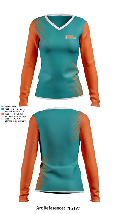 Wave Fastpitch Women's Long Sleeve V-neck Shirt - 11