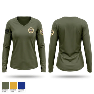 Womens Long Sleeve Vneck Shirt, Cullman County Animal Control, Police, Teamtime, Team time, sublimation, custom sports apparel, team uniforms, spirit wear, spiritwear, sports uniforms, custom shirts, team store, custom team store, fundraiser sports, apparel fundraiser