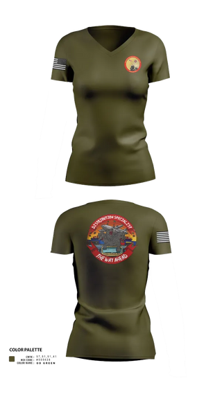 Womens Short Sleeve Vneck Shirt, Headquarters And Service Battalion Henderson Hall, , Teamtime, Team time, sublimation, custom sports apparel, team uniforms, spirit wear, spiritwear, sports uniforms, custom shirts, team store, custom team store, fundraiser sports, apparel fundraiser