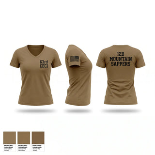 Womens Short Sleeve Vneck Shirt, 63rd CEC-I, Army, Teamtime, Team time, sublimation, custom sports apparel, team uniforms, spirit wear, spiritwear, sports uniforms, custom shirts, team store, custom team store, fundraiser sports, apparel fundraiser