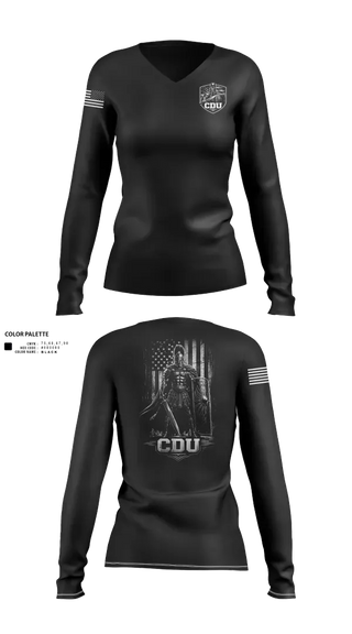 Womens Long Sleeve Vneck Shirt, CDU, Police, Teamtime, Team time, sublimation, custom sports apparel, team uniforms, spirit wear, spiritwear, sports uniforms, custom shirts, team store, custom team store, fundraiser sports, apparel fundraiser