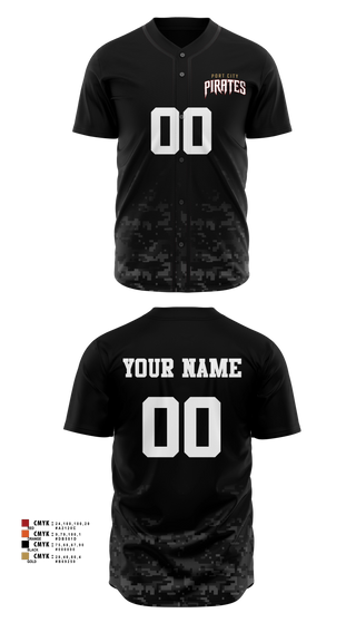 Full Button Baseball Jersey, Port City Pirates, Baseball, Teamtime, Team time, sublimation, custom sports apparel, team uniforms, spirit wear, spiritwear, sports uniforms, custom shirts, team store, custom team store, fundraiser sports, apparel fundraiser