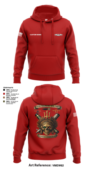 Hoodie, USS Illinois (SSN 786), , Teamtime, Team time, sublimation, custom sports apparel, team uniforms, spirit wear, spiritwear, sports uniforms, custom shirts, team store, custom team store, fundraiser sports, apparel fundraiser