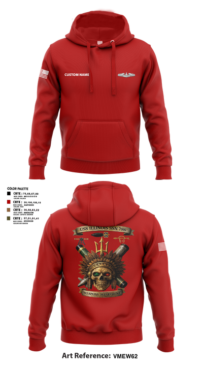 USS Illinois (SSN 786) 55868909 Hoodie - 55