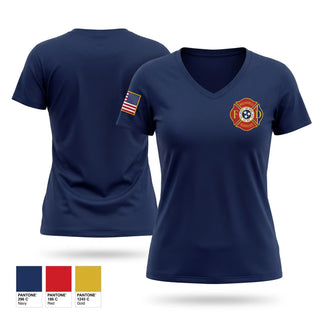 Womens Short Sleeve Vneck Shirt, Nolensville Fire Rescue, Fire Department, Teamtime, Team time, sublimation, custom sports apparel, team uniforms, spirit wear, spiritwear, sports uniforms, custom shirts, team store, custom team store, fundraiser sports, apparel fundraiser