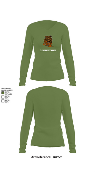 Womens Long Sleeve Vneck Shirt, C.co Maintenance, , Teamtime, Team time, sublimation, custom sports apparel, team uniforms, spirit wear, spiritwear, sports uniforms, custom shirts, team store, custom team store, fundraiser sports, apparel fundraiser