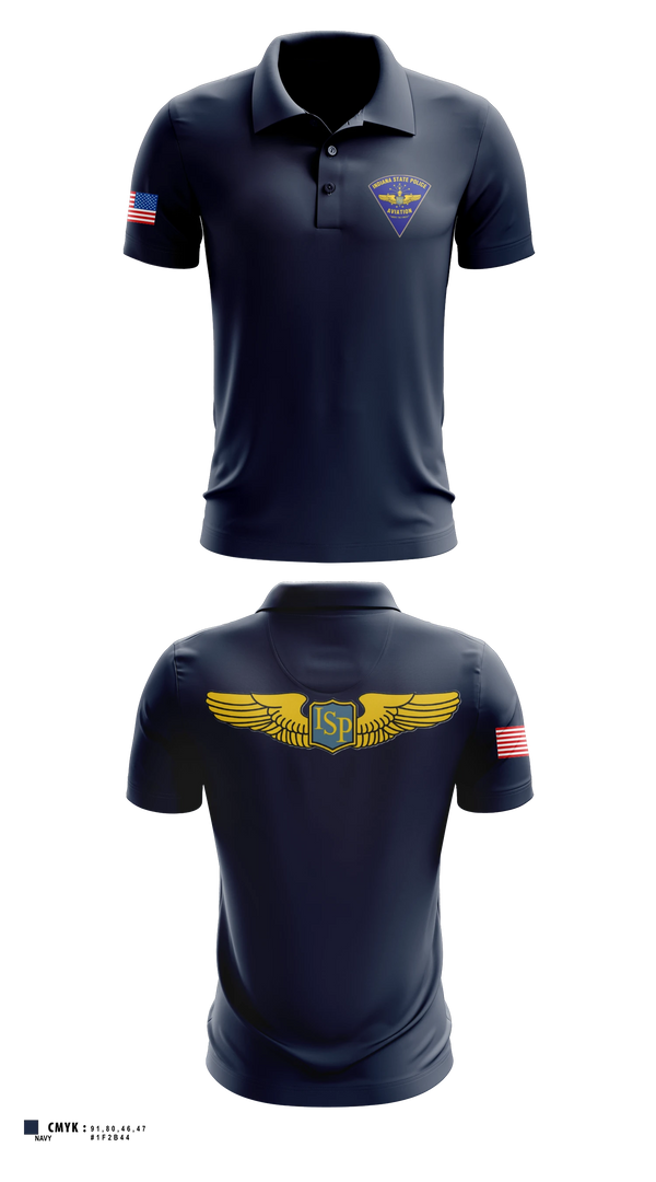 Short Sleeve Performance Polo, Indiana State Police Aviation Unit, Police, Teamtime, Team time, sublimation, custom sports apparel, team uniforms, spirit wear, spiritwear, sports uniforms, custom shirts, team store, custom team store, fundraiser sports, apparel fundraiser