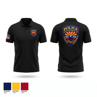 Short Sleeve Performance Polo, Page Police, Police, Teamtime, Team time, sublimation, custom sports apparel, team uniforms, spirit wear, spiritwear, sports uniforms, custom shirts, team store, custom team store, fundraiser sports, apparel fundraiser