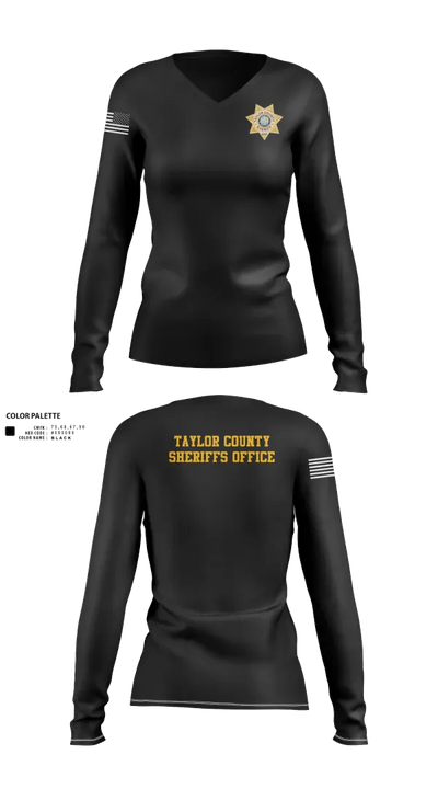 Taylor County Sheriffs Office 2243013 Women's Long Sleeve V-neck Shirt - 100