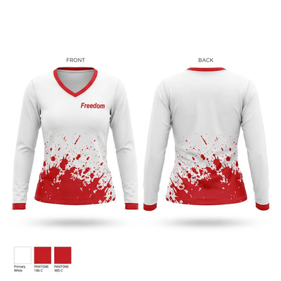 Freedom Women's Long Sleeve V-neck Shirt - 1