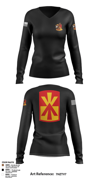 Womens Long Sleeve Vneck Shirt, Alpha Battery 5-52 BN, , Teamtime, Team time, sublimation, custom sports apparel, team uniforms, spirit wear, spiritwear, sports uniforms, custom shirts, team store, custom team store, fundraiser sports, apparel fundraiser