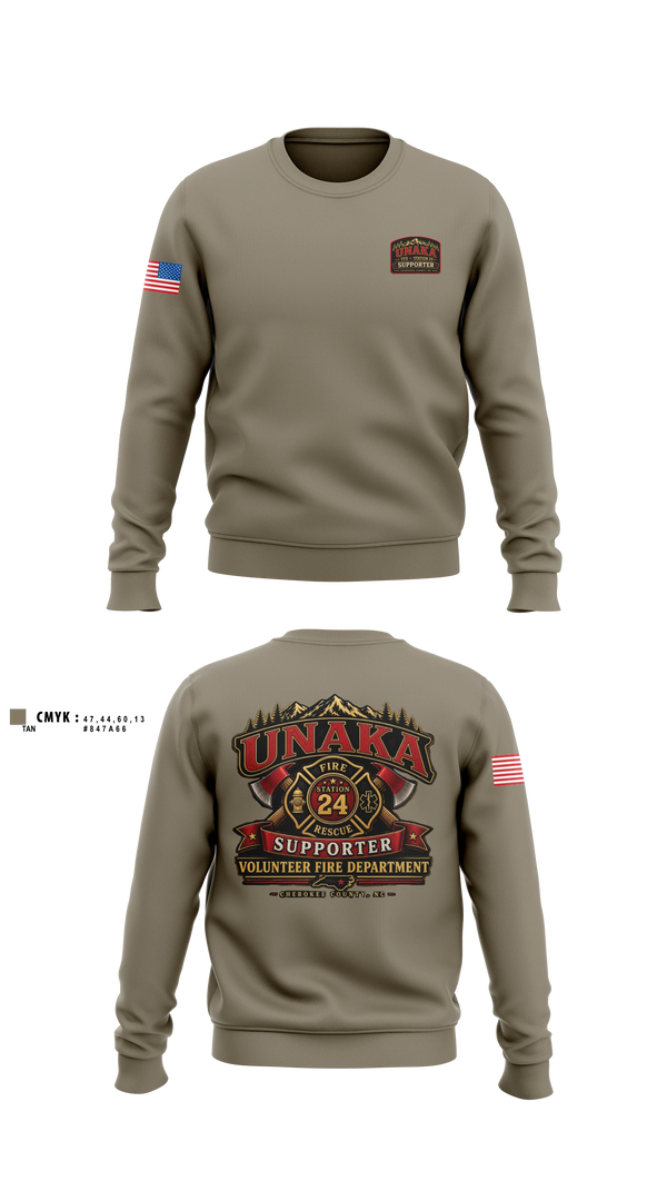 Crew Neck Sweatshirt, Unaka Volunteer Fire Department, Fire Department, Teamtime, Team time, sublimation, custom sports apparel, team uniforms, spirit wear, spiritwear, sports uniforms, custom shirts, team store, custom team store, fundraiser sports, apparel fundraiser