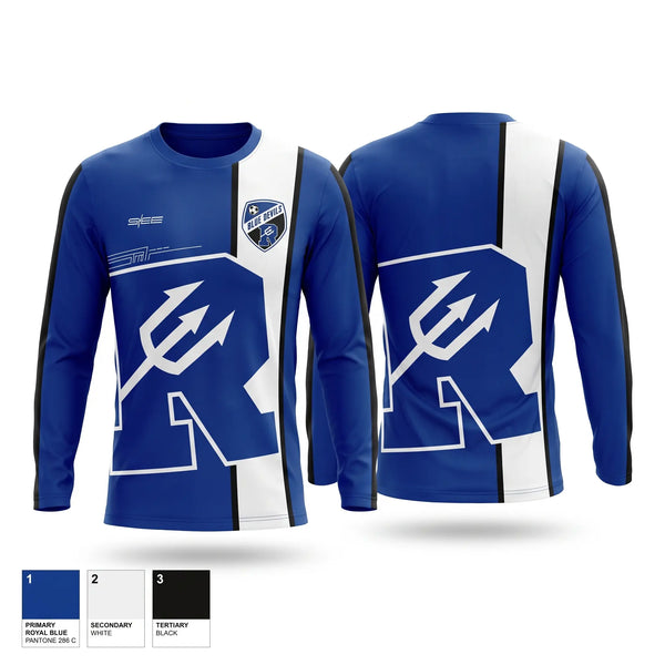 Long Sleeve Performance Shirt, Reading Blue Devils, Men's Soccer, Teamtime, Team time, sublimation, custom sports apparel, team uniforms, spirit wear, spiritwear, sports uniforms, custom shirts, team store, custom team store, fundraiser sports, apparel fundraiser