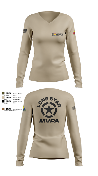 Lone Star MVPA 905145 Women's Long Sleeve V-neck Shirt - 1