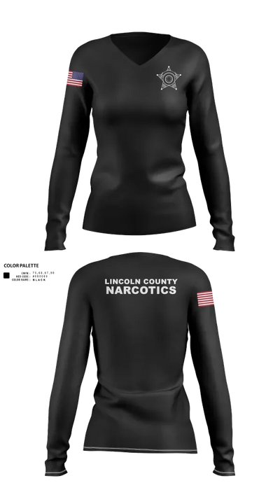 Lincoln County Narcotics 81046896 Women's Long Sleeve V-neck Shirt - 22