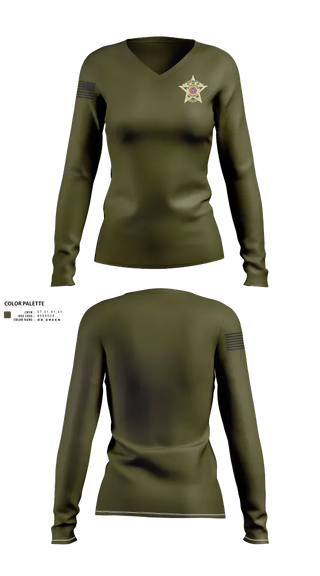 Womens Long Sleeve Vneck Shirt, Glasscock County Sheriff’s Office, Police, Teamtime, Team time, sublimation, custom sports apparel, team uniforms, spirit wear, spiritwear, sports uniforms, custom shirts, team store, custom team store, fundraiser sports, apparel fundraiser