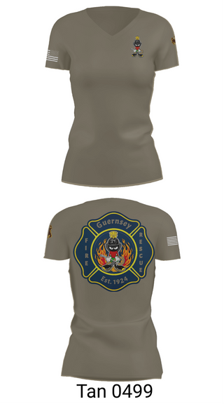 Womens Short Sleeve Vneck Shirt, Guernsey Fire & Rescue, , Teamtime, Team time, sublimation, custom sports apparel, team uniforms, spirit wear, spiritwear, sports uniforms, custom shirts, team store, custom team store, fundraiser sports, apparel fundraiser