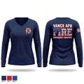 Vance AFB Fire & Emergency Services Women's Long Sleeve V-neck Shirt - 1