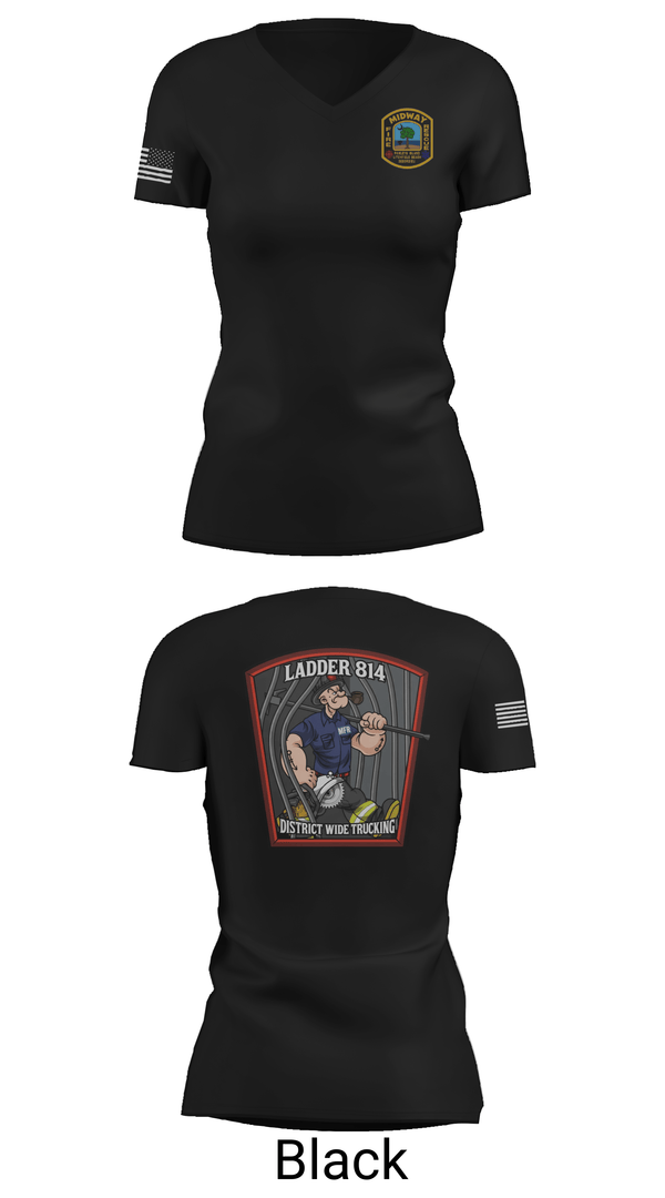 Womens Short Sleeve Vneck Shirt, 814 truck, Fire Department, Teamtime, Team time, sublimation, custom sports apparel, team uniforms, spirit wear, spiritwear, sports uniforms, custom shirts, team store, custom team store, fundraiser sports, apparel fundraiser