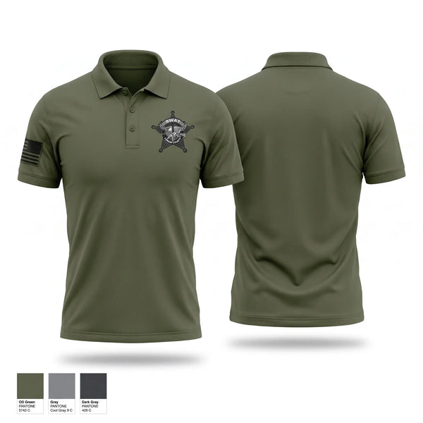 Short Sleeve Performance Polo, Lorain County SWAT, Police, Teamtime, Team time, sublimation, custom sports apparel, team uniforms, spirit wear, spiritwear, sports uniforms, custom shirts, team store, custom team store, fundraiser sports, apparel fundraiser