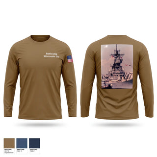 Long Sleeve Performance Shirt, Battleship Wisconsin Div, Navy, Teamtime, Team time, sublimation, custom sports apparel, team uniforms, spirit wear, spiritwear, sports uniforms, custom shirts, team store, custom team store, fundraiser sports, apparel fundraiser
