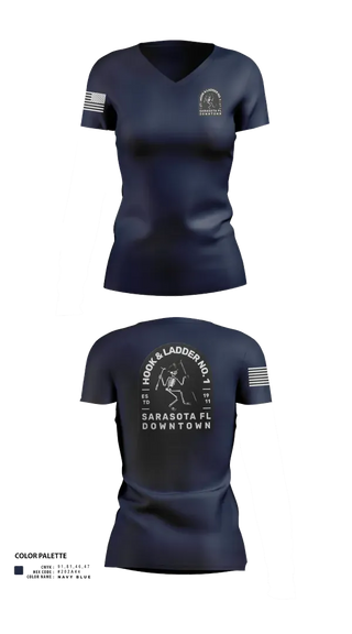 Womens Short Sleeve Vneck Shirt, Sarasota county fire dept sta 1, Fire Department, Teamtime, Team time, sublimation, custom sports apparel, team uniforms, spirit wear, spiritwear, sports uniforms, custom shirts, team store, custom team store, fundraiser sports, apparel fundraiser
