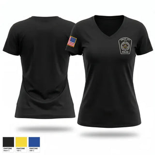 Womens Short Sleeve Vneck Shirt, City of Parker Police Department, Police, Teamtime, Team time, sublimation, custom sports apparel, team uniforms, spirit wear, spiritwear, sports uniforms, custom shirts, team store, custom team store, fundraiser sports, apparel fundraiser