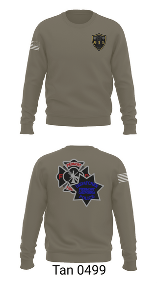 Crew Neck Sweatshirt, Piedmont Dispatchers, Fire Department, Teamtime, Team time, sublimation, custom sports apparel, team uniforms, spirit wear, spiritwear, sports uniforms, custom shirts, team store, custom team store, fundraiser sports, apparel fundraiser
