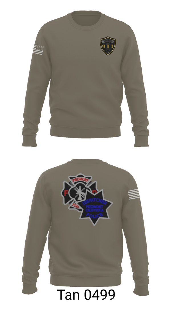 Crew Neck Sweatshirt, Piedmont Dispatchers, Fire Department, Teamtime, Team time, sublimation, custom sports apparel, team uniforms, spirit wear, spiritwear, sports uniforms, custom shirts, team store, custom team store, fundraiser sports, apparel fundraiser