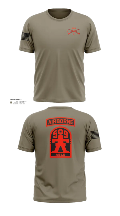 3-509th Parachute Infantry BN Able Nation 10459424 Old School Cotton Feel Shirt - 22