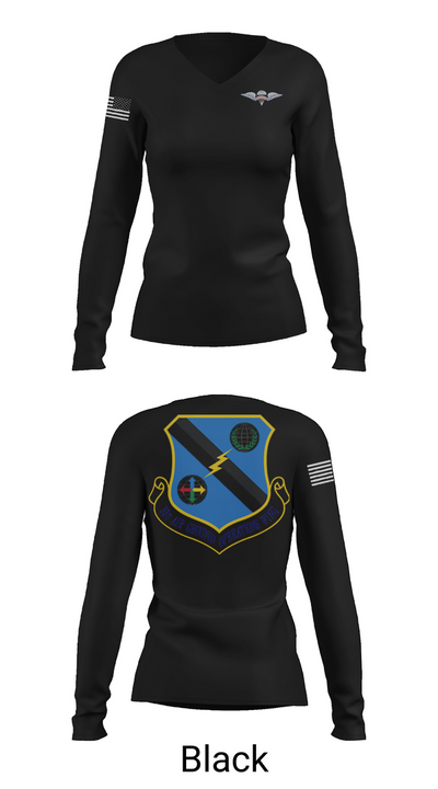 93rd AGOW 64240492 Women's Long Sleeve V-neck Shirt - 37
