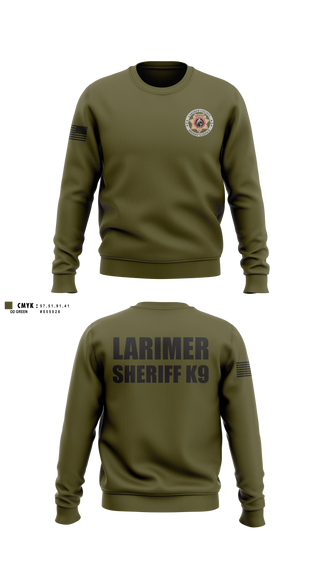Crew Neck Sweatshirt, Larimer County Sheriff K9, Police, Teamtime, Team time, sublimation, custom sports apparel, team uniforms, spirit wear, spiritwear, sports uniforms, custom shirts, team store, custom team store, fundraiser sports, apparel fundraiser